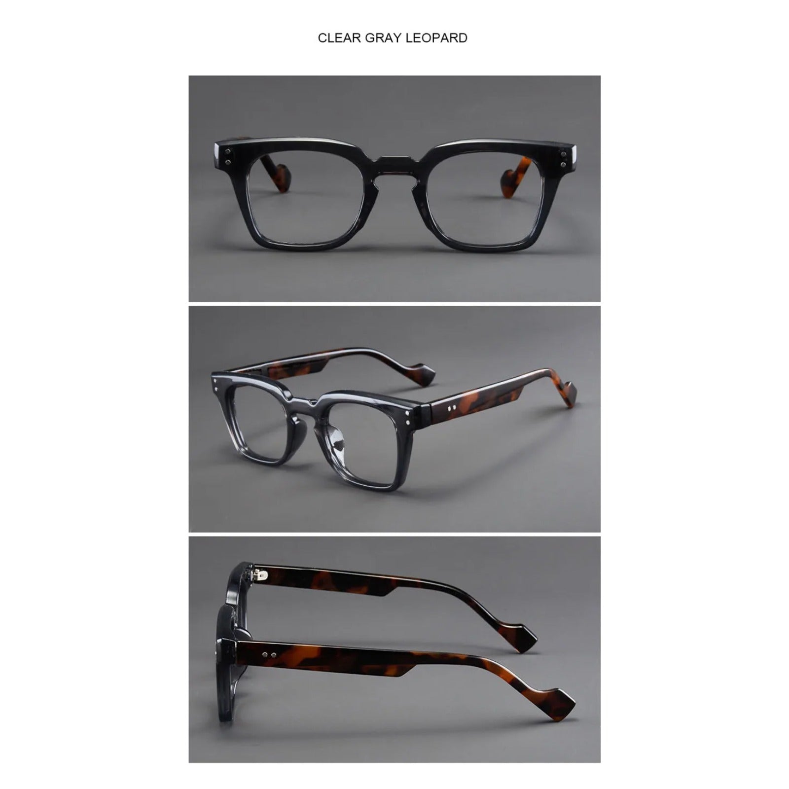 Black Square Eyeglasses | Stylish Everyday Optical Frames – CINILY UK frame detail