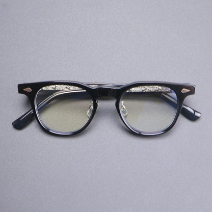 Acetate Keyhole Panto Prescription Eyeglasses | Retro Optical Frame for Rx Lenses – CINILY UK front view