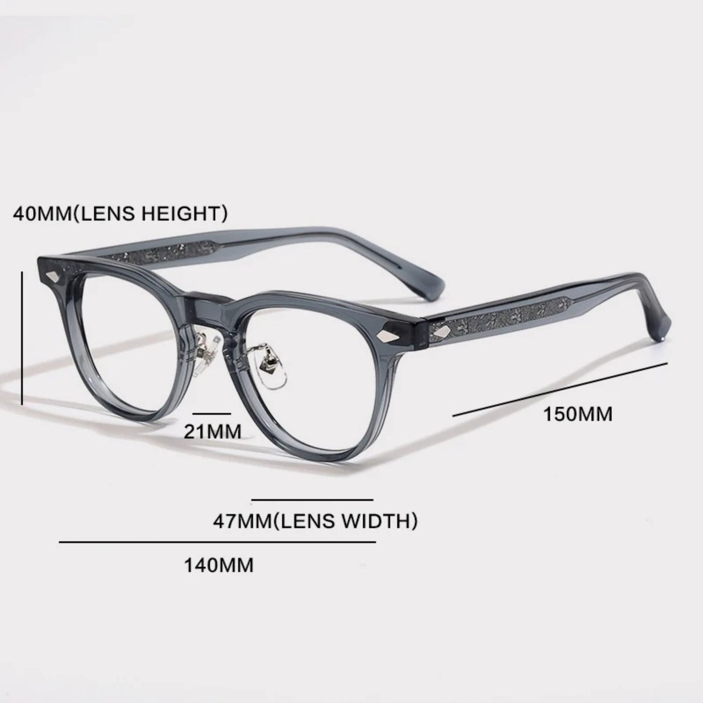 Acetate Keyhole Panto Eyeglasses