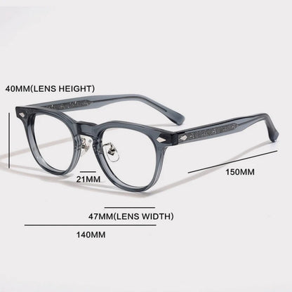 Acetate Keyhole Panto Prescription Eyeglasses | Retro Optical Frame for Rx Lenses – CINILY UK additional product view