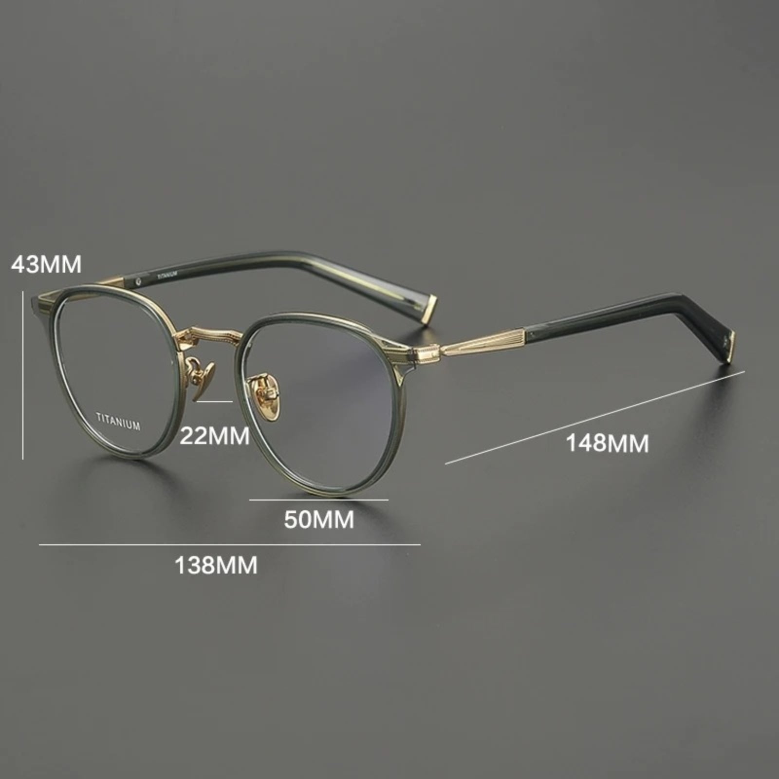 Acetate Titanium Round Prescription Eyeglasses | Lightweight Retro Rx Glasses – CINILY UK lens detail