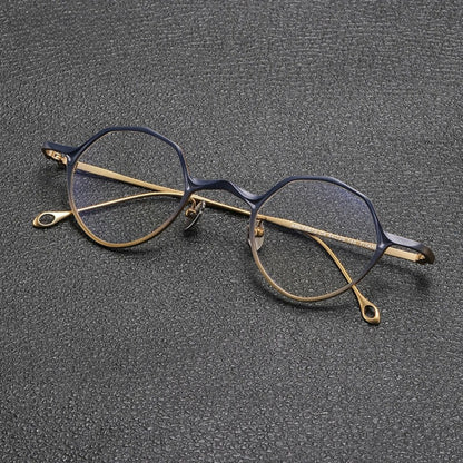 Titanium Small-Fit Round Prescription Eyeglasses | Ultra-Light Retro Rx Glasses – CINILY UK side view