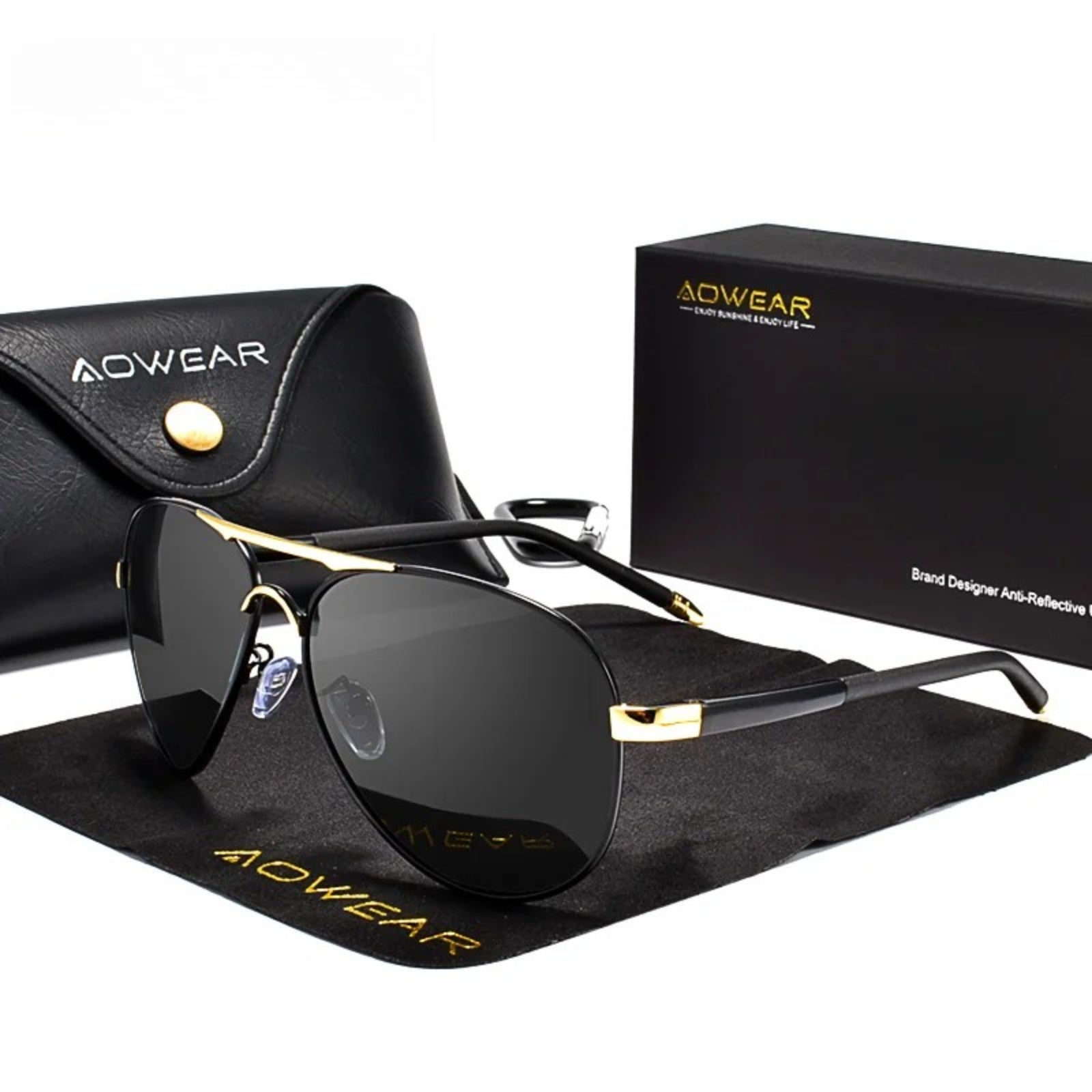 Pilot Polarized Mirror UV400 Sunglasses | HD Driving Aviator Shades – CINILY UK - Gold