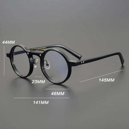 Acetate Mosaic Round Prescription Eyeglasses | Retro Optical Frame for Rx Lenses – CINILY UK additional product view