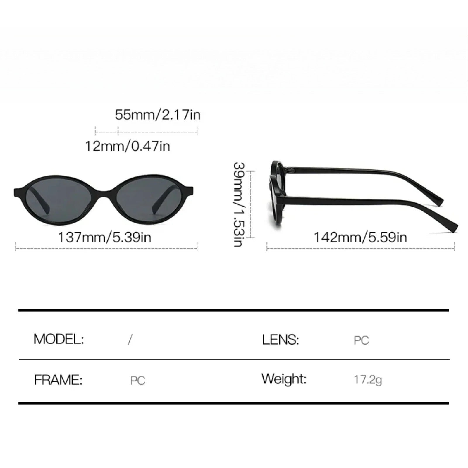 Small Oval UV400 Sunglasses | Vintage Unisex Fashion Shades – CINILY UK additional product view