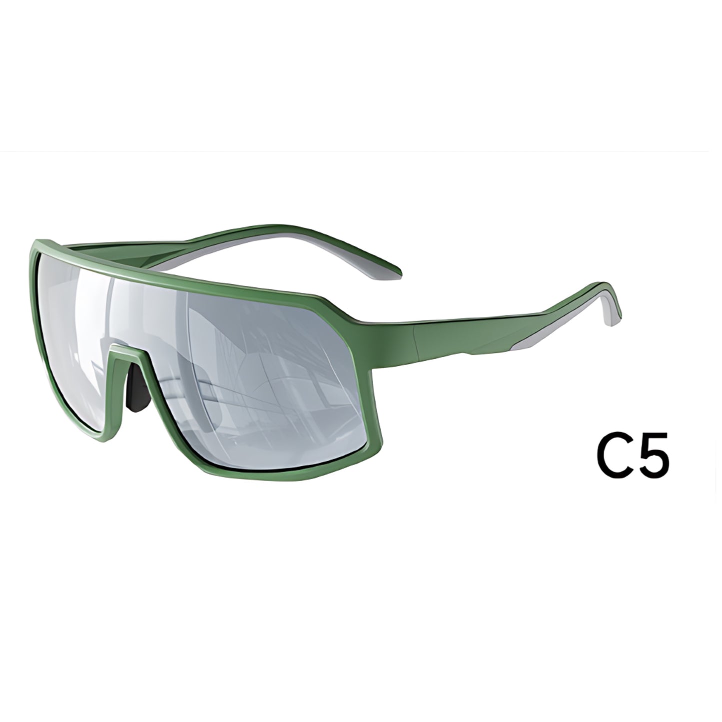Wide-View Square Shield Sports Sunglasses with Polarised Lens for Outdoor Activities