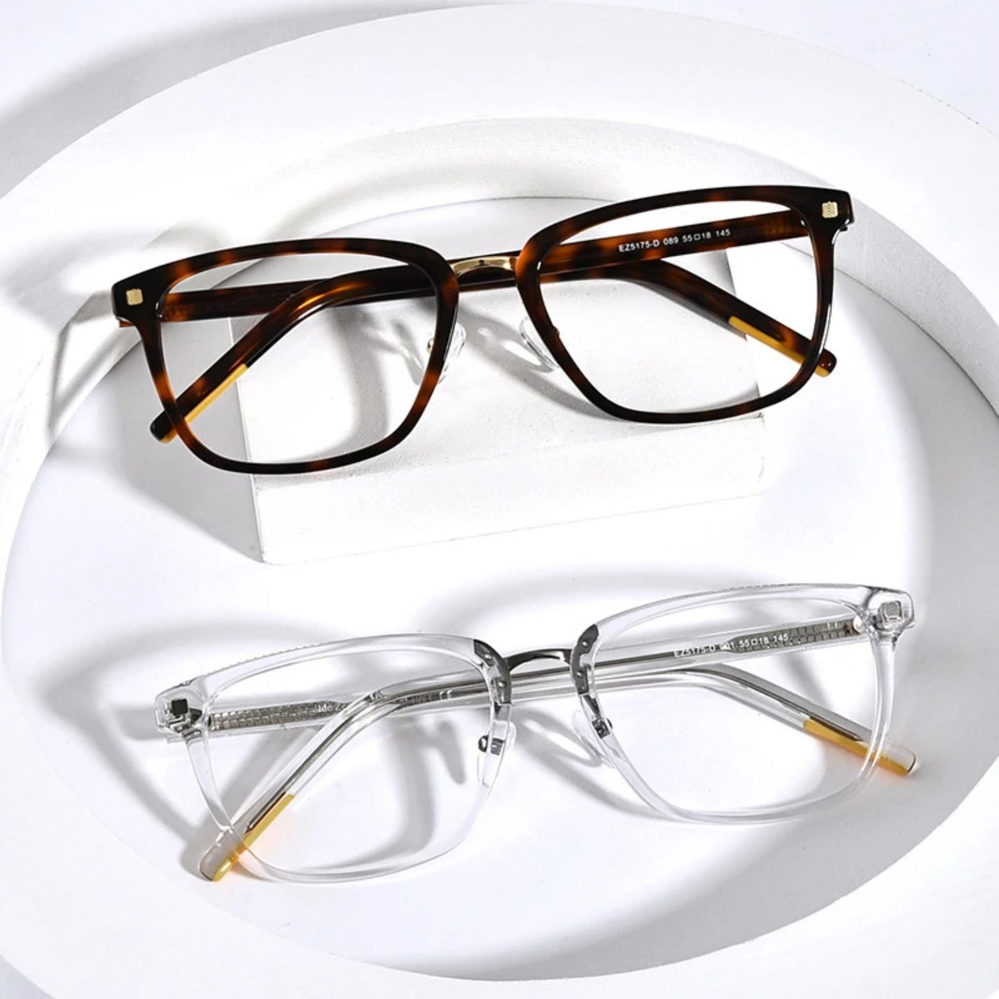 Crystal Acetate Square Eyeglasses