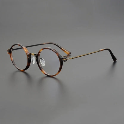 Titanium Acetate Round Prescription Eyeglasses | Retro Optical Frame for Rx Lenses – CINILY UK side view
