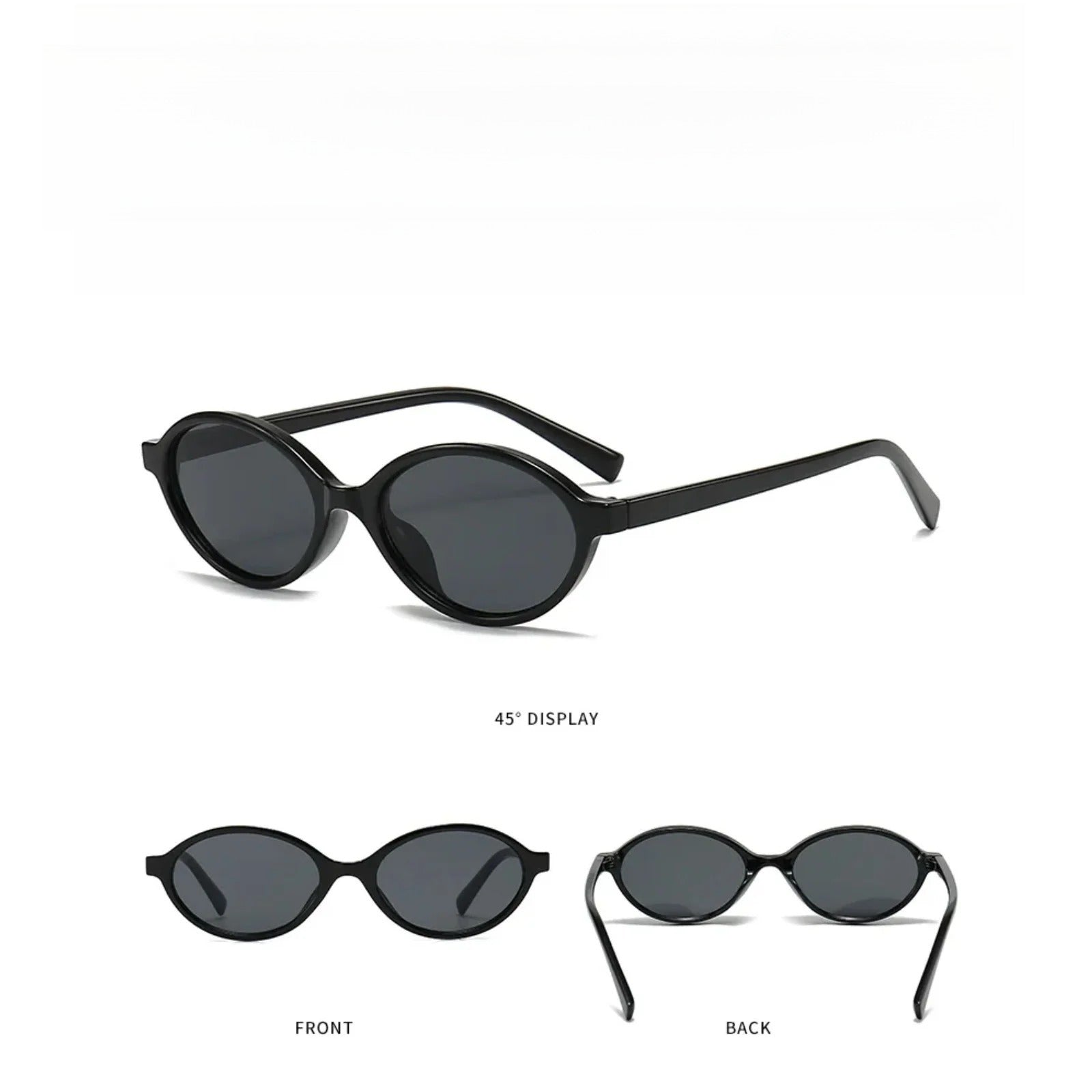 Small Oval UV400 Sunglasses | Vintage Unisex Fashion Shades – CINILY UK additional product view