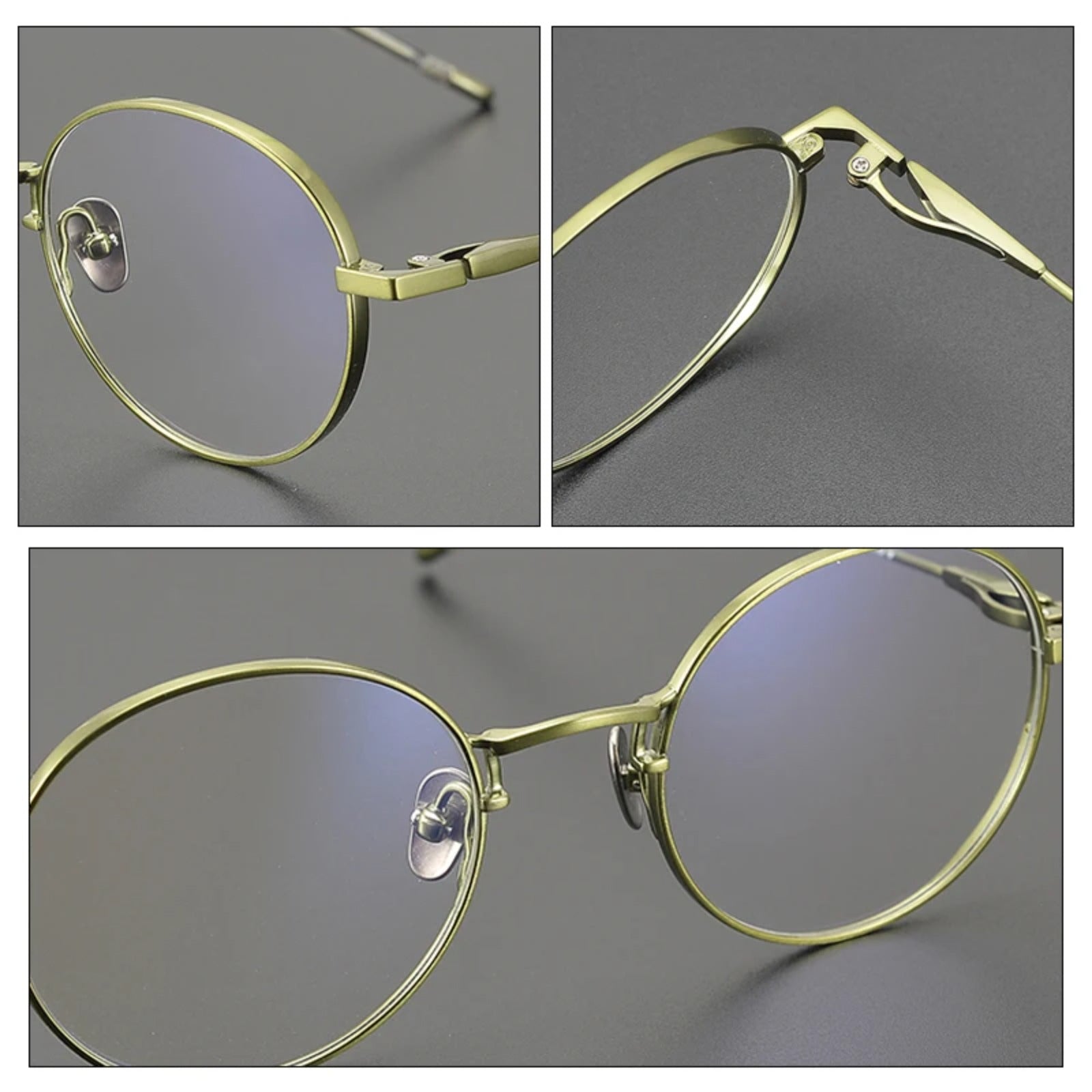 Korean Titanium Round Prescription Eyeglasses | Ultra-Light Optical Frame for Rx Lenses – CINILY UK temple detail