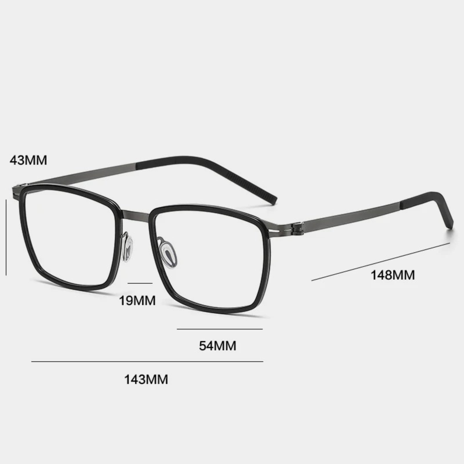 Acetate Screwless Square Eyeglasses | Lightweight Retro Optical Frames – CINILY UK frame detail