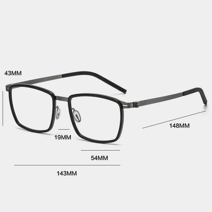 Acetate Screwless Square Eyeglasses | Lightweight Retro Optical Frames – CINILY UK frame detail