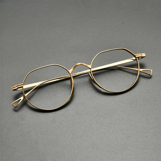 Vintage Titanium Round Optical Glasses Frame Lightweight Small Fit