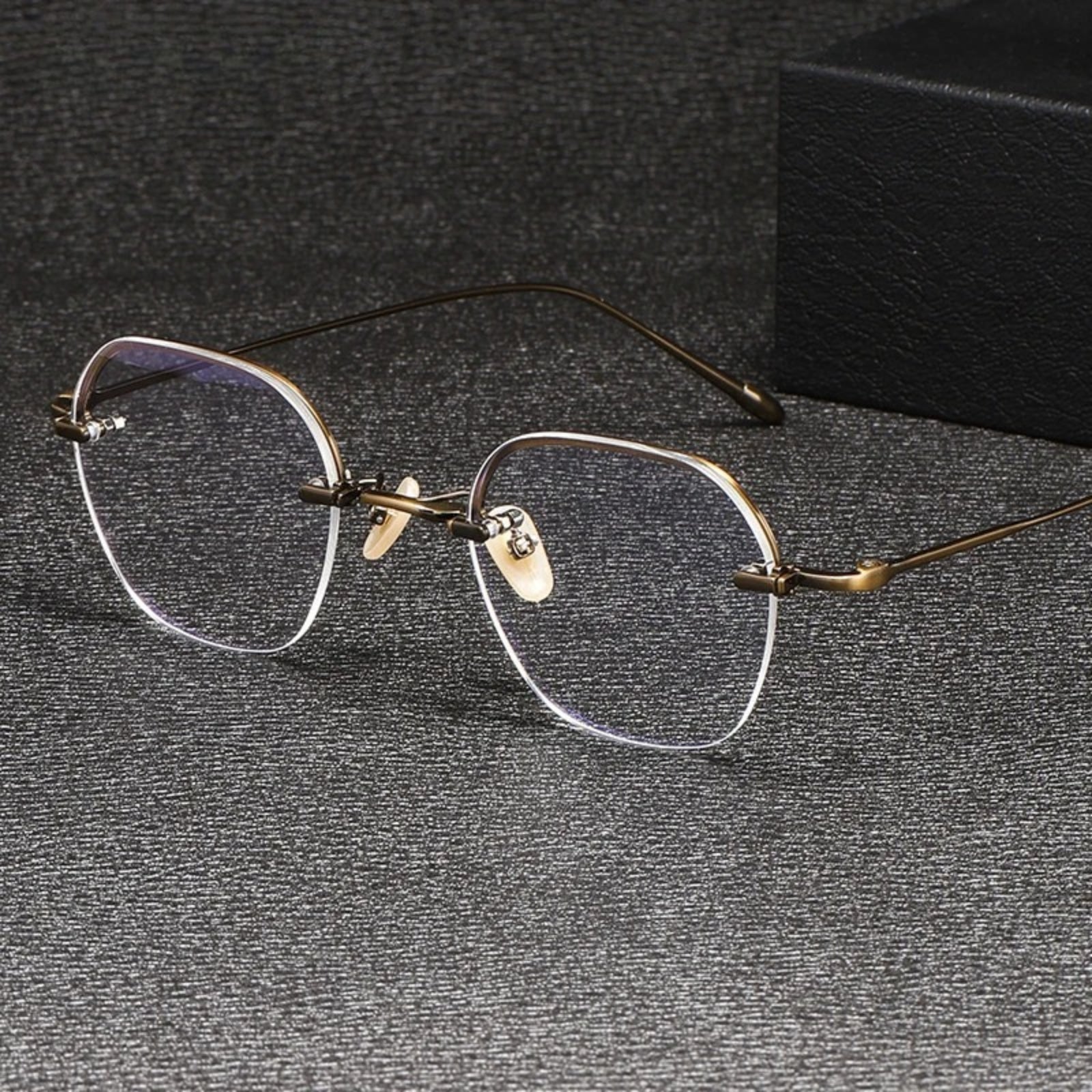 Titanium Rimless Geometric Prescription Eyeglasses | Ultra-Light Optical Frame for Rx Lenses – CINILY UK frame detail