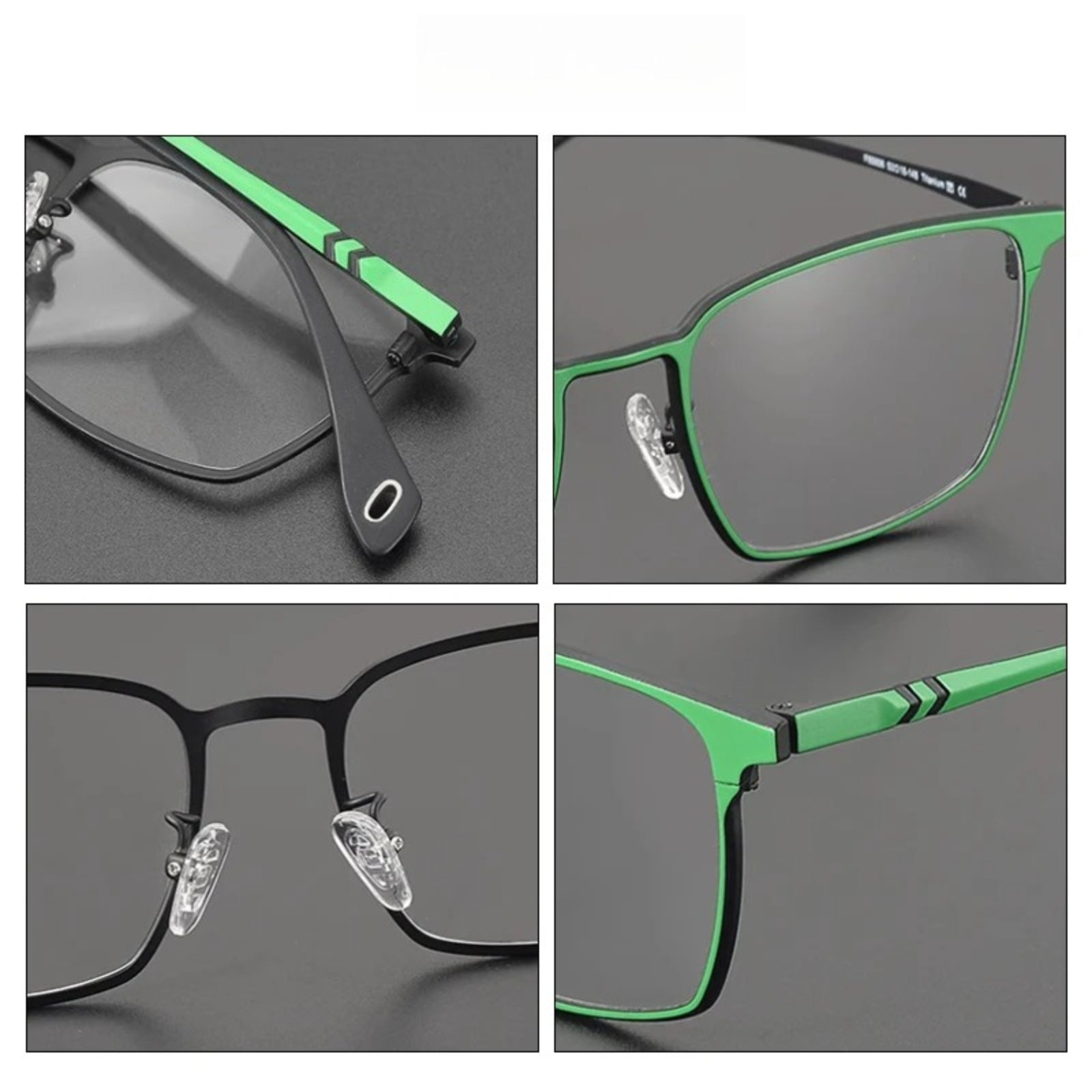 Titanium Neon Square Prescription Eyeglasses | Bold Lightweight Rx Glasses – CINILY UK front view