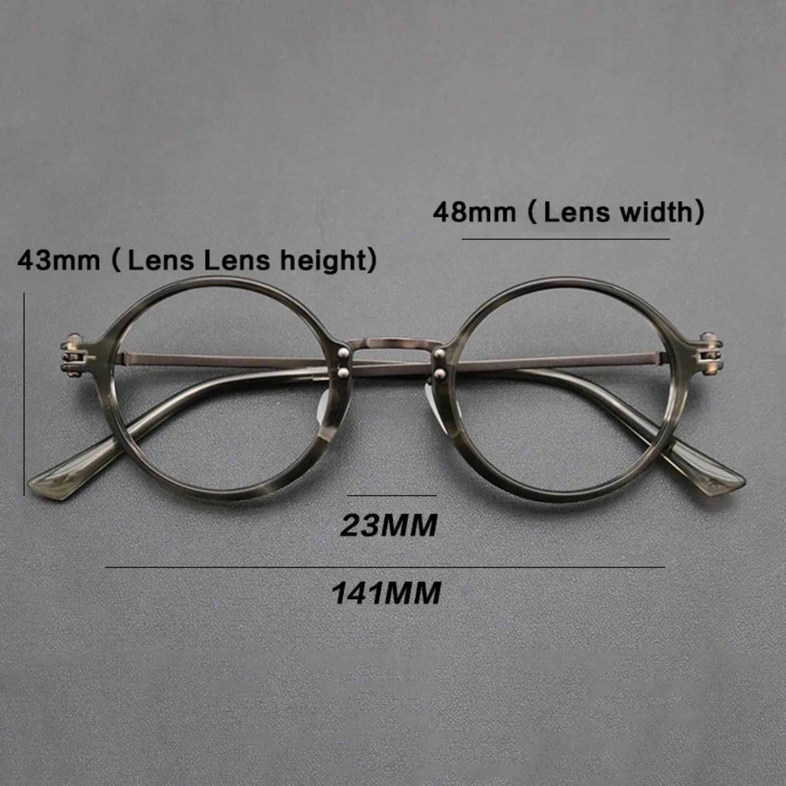 Titanium Acetate Round Prescription Eyeglasses | Retro Optical Frame for Rx Lenses – CINILY UK additional product view