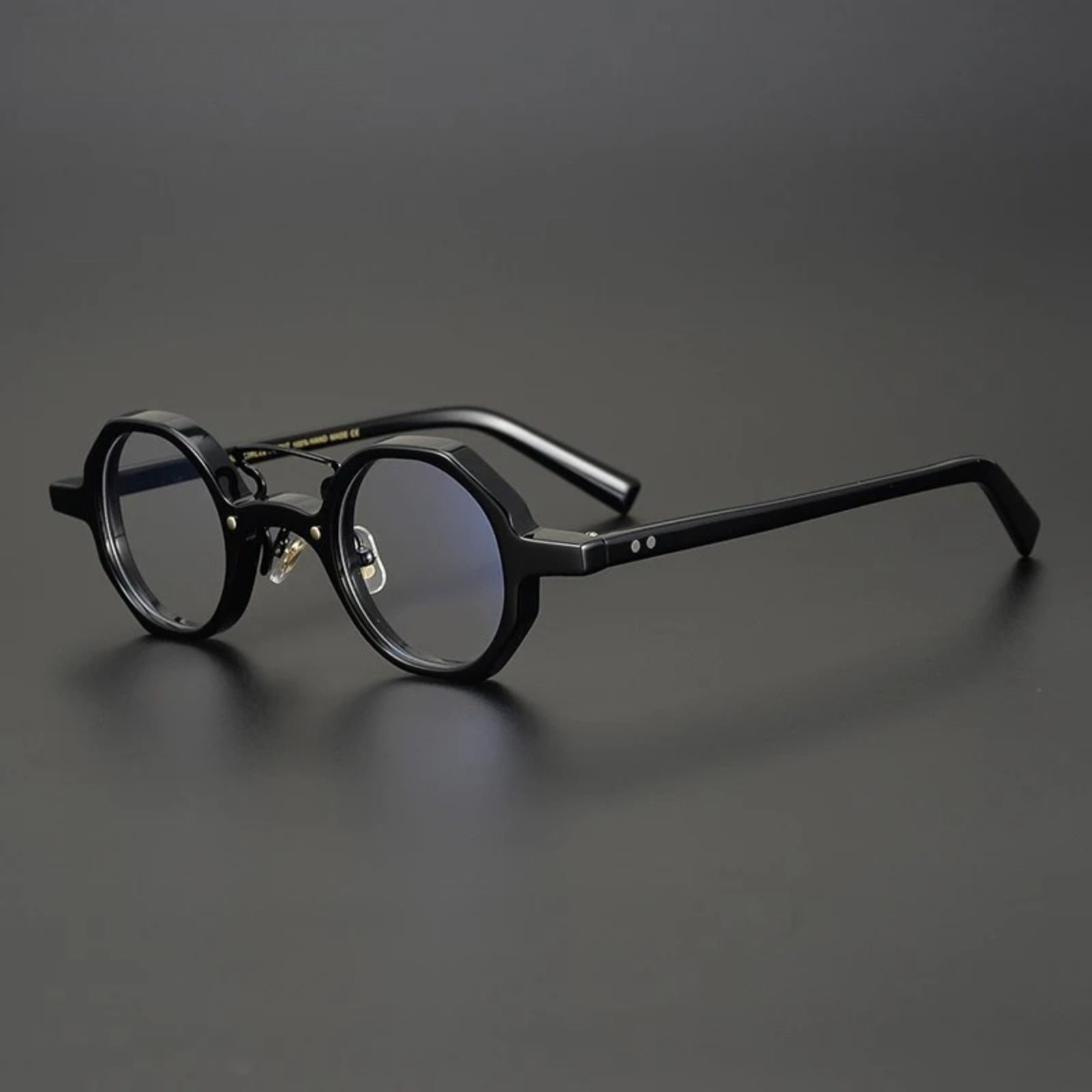 Acetate Round Prescription Eyeglasses | Classic Retro Optical Frames – CINILY UK - Black