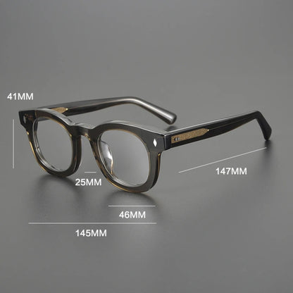 Acetate Chunky Round Eyeglasses | Bold Retro Optical Frames – CINILY UK temple detail