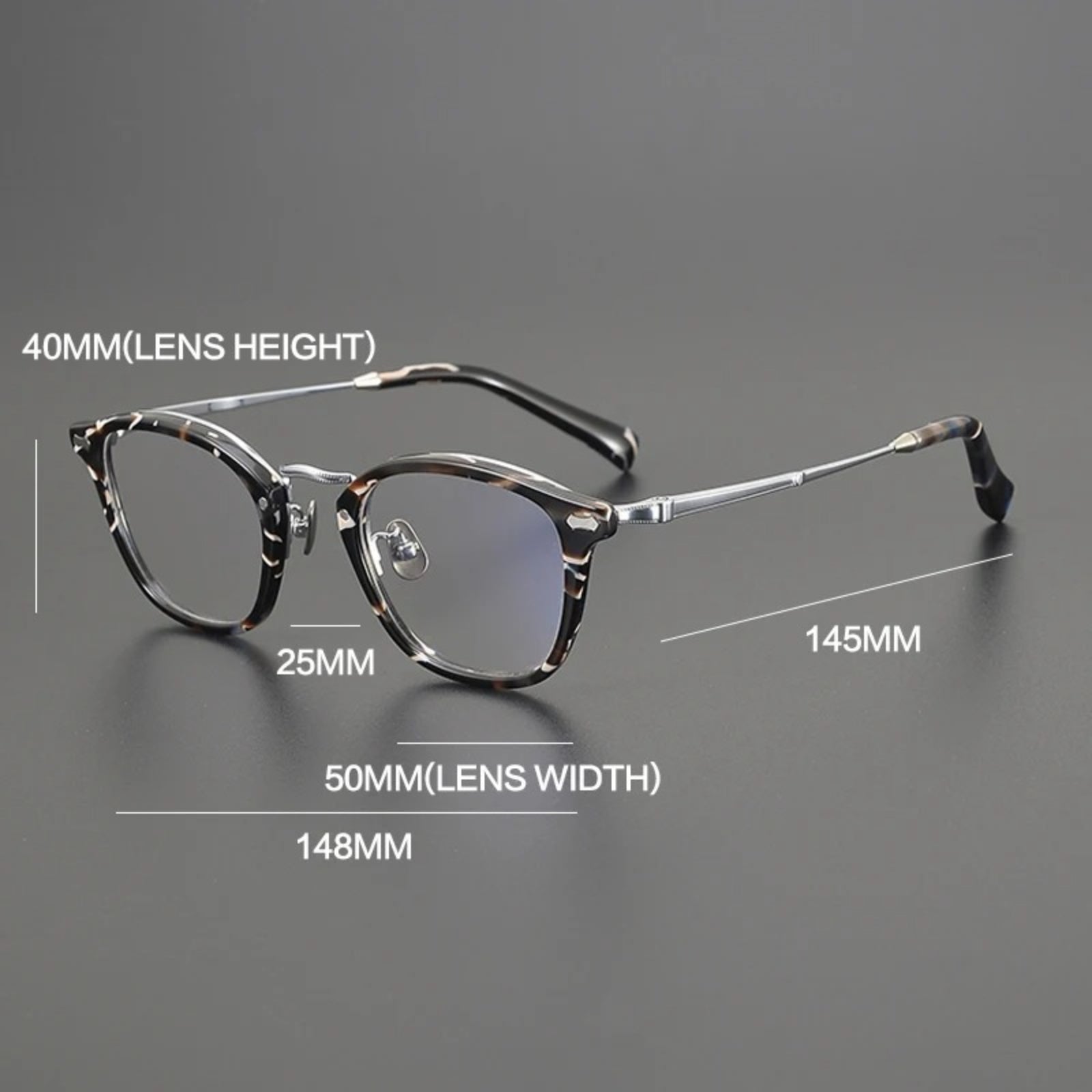 Titanium Acetate Square Prescription Eyeglasses | Ultra-Light Designer Rx Glasses – CINILY UK temple detail