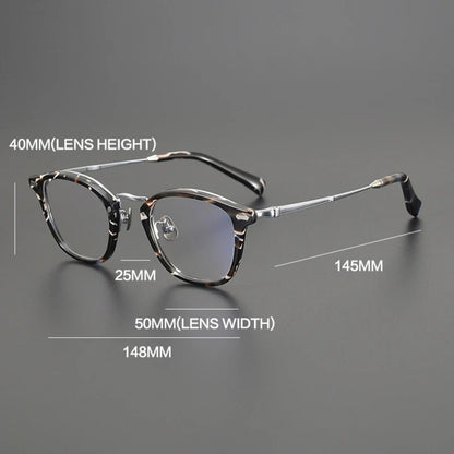 Titanium Acetate Square Prescription Eyeglasses | Ultra-Light Designer Rx Glasses – CINILY UK temple detail