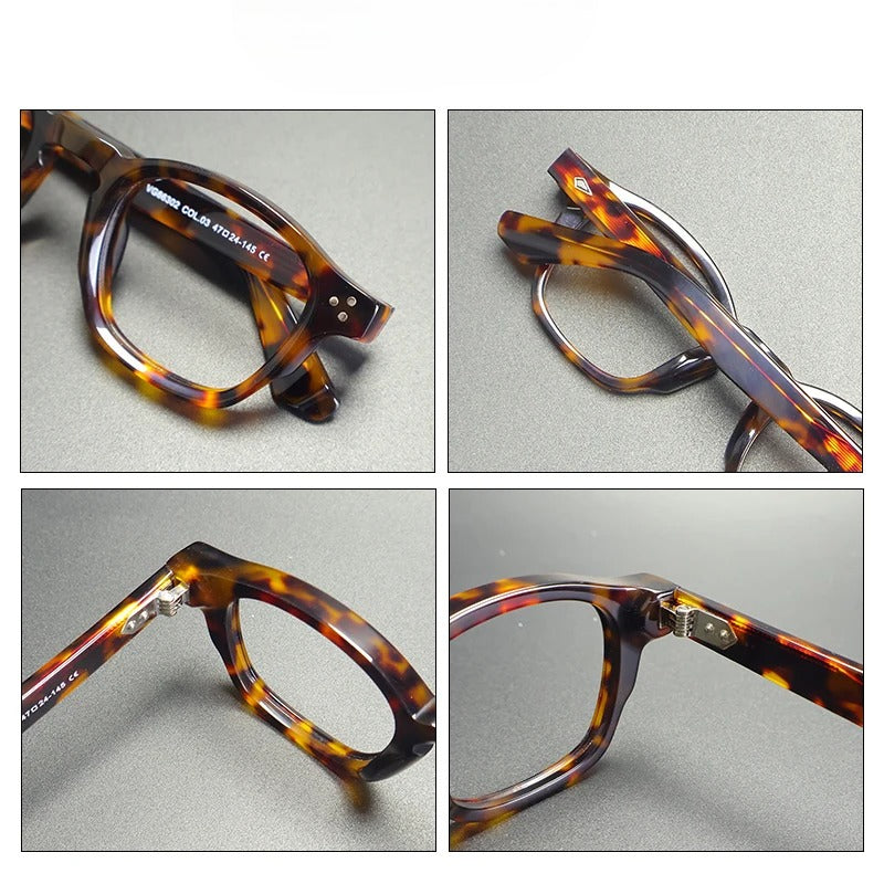 Vintage Thickened Acetate Square Optical Glasses Frame with a Handmade Feel