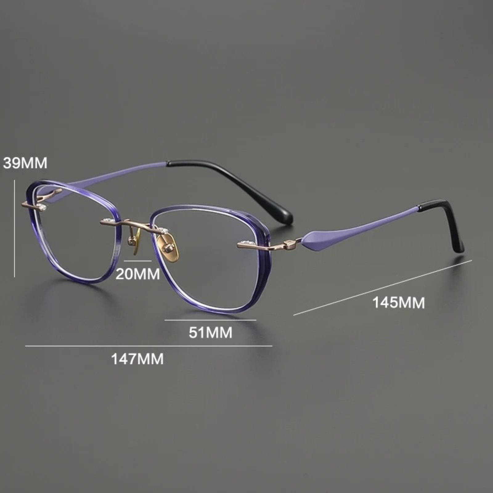 Titanium Tortoise Cat Eye Prescription Eyeglasses | Lightweight Optical Frame for Rx Lenses – CINILY UK lens detail