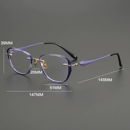 Titanium Tortoise Cat Eye Prescription Eyeglasses | Lightweight Optical Frame for Rx Lenses – CINILY UK lens detail