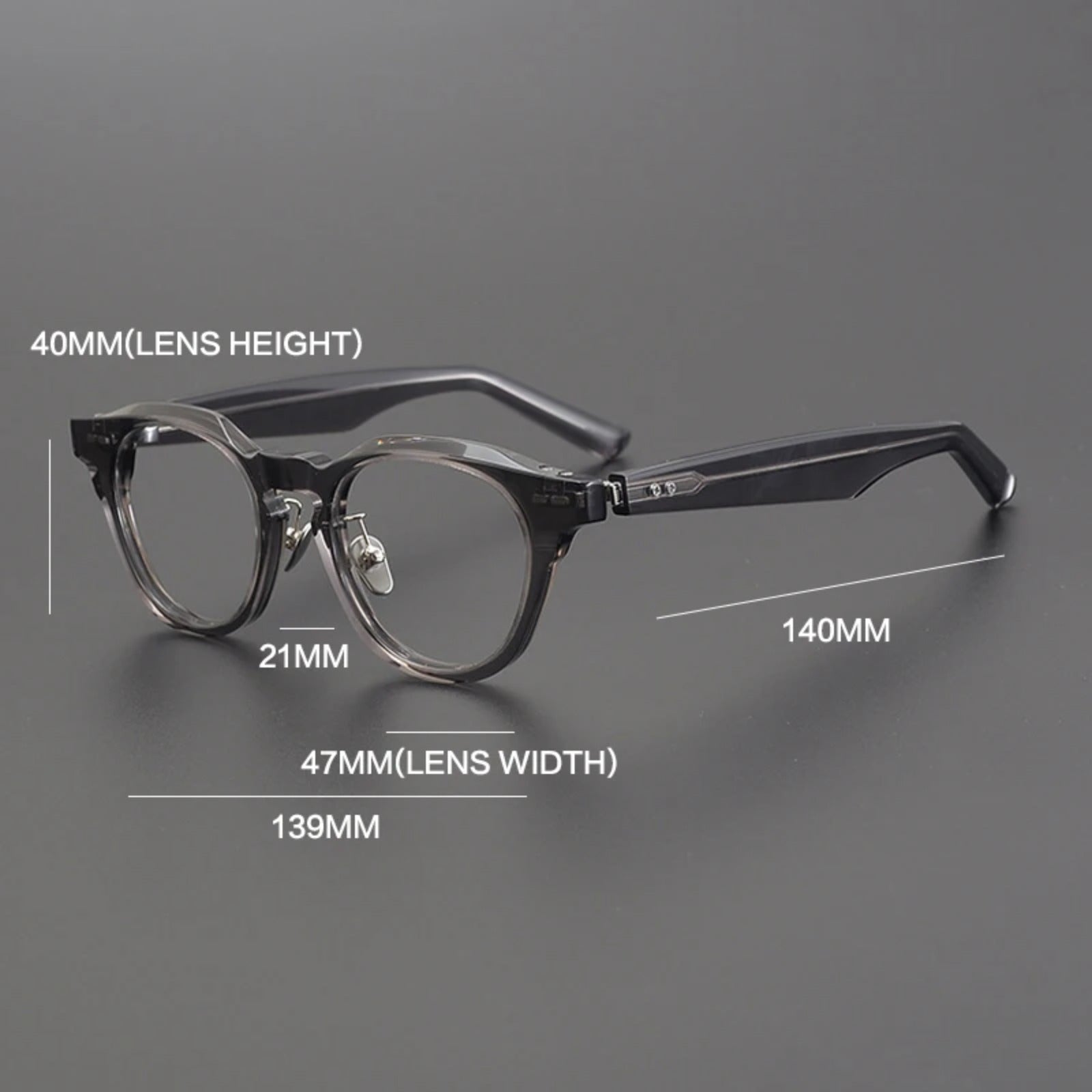 Japanese Acetate Keyhole Panto Prescription Eyeglasses | Retro Optical Frame for Rx Lenses – CINILY UK temple detail
