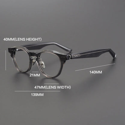 Japanese Acetate Keyhole Panto Prescription Eyeglasses | Retro Optical Frame for Rx Lenses – CINILY UK temple detail
