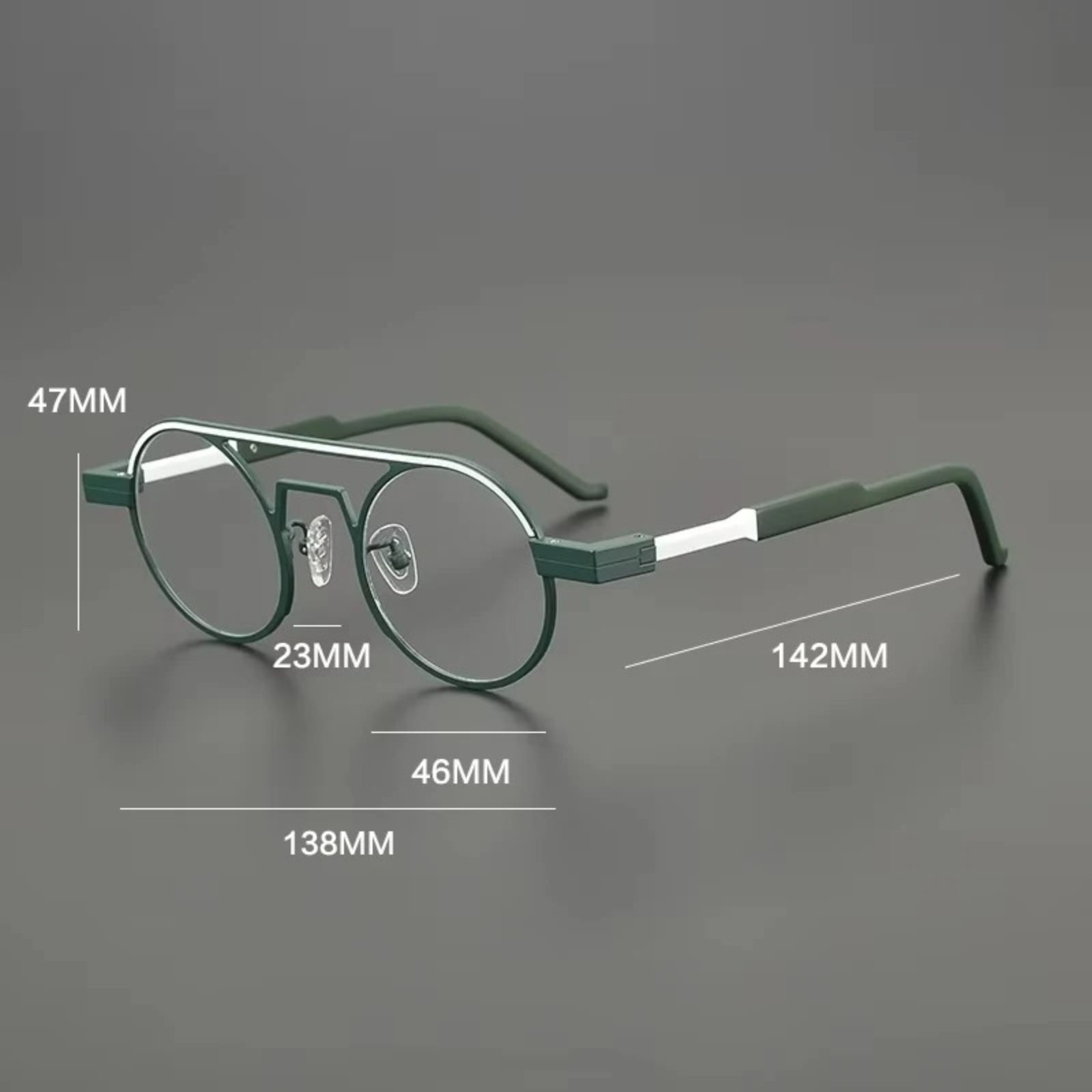 Titanium Neon Pilot Round Prescription Eyeglasses | Bold Lightweight Rx Glasses – CINILY UK additional product view