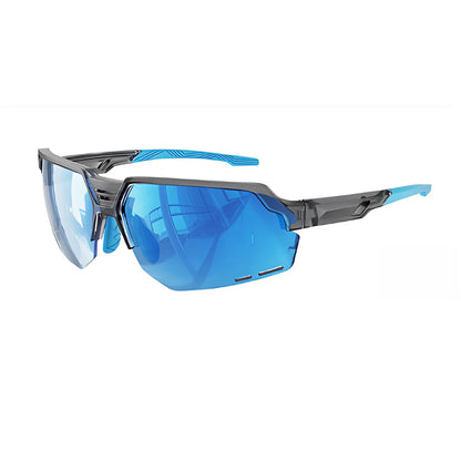 TR90 Half-Rim Dual-Lens Sports Sunglasses with PC Lens for Outdoor Use side view