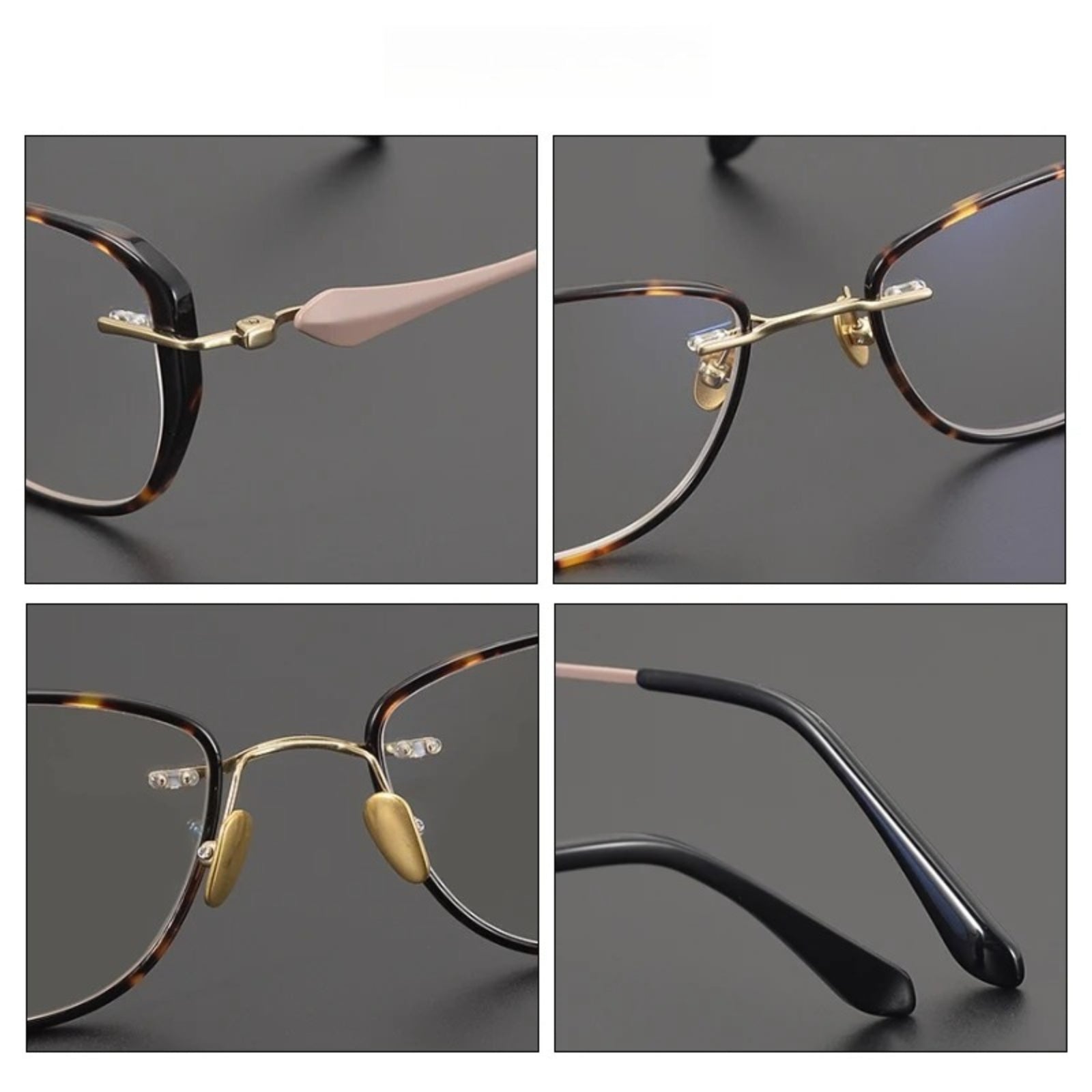 Titanium Tortoise Cat Eye Prescription Eyeglasses | Lightweight Optical Frame for Rx Lenses – CINILY UK temple detail