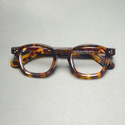 Vintage Thick Acetate Square Eyeglasses Frame with Handmade Finish side view