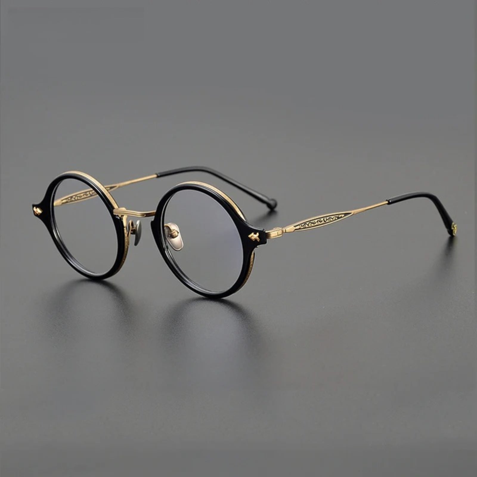 Titanium Acetate Windsor Round Prescription Eyeglasses | Retro Optical Frame for Rx Lenses – CINILY UK side view