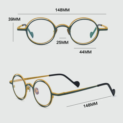 Titanium Round Prescription Eyeglasses | Lightweight Retro Rx Glasses Online – CINILY UK lens detail