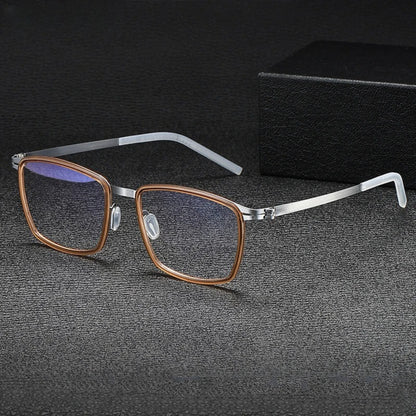 Acetate Screwless Square Eyeglasses | Lightweight Retro Optical Frames – CINILY UK side view