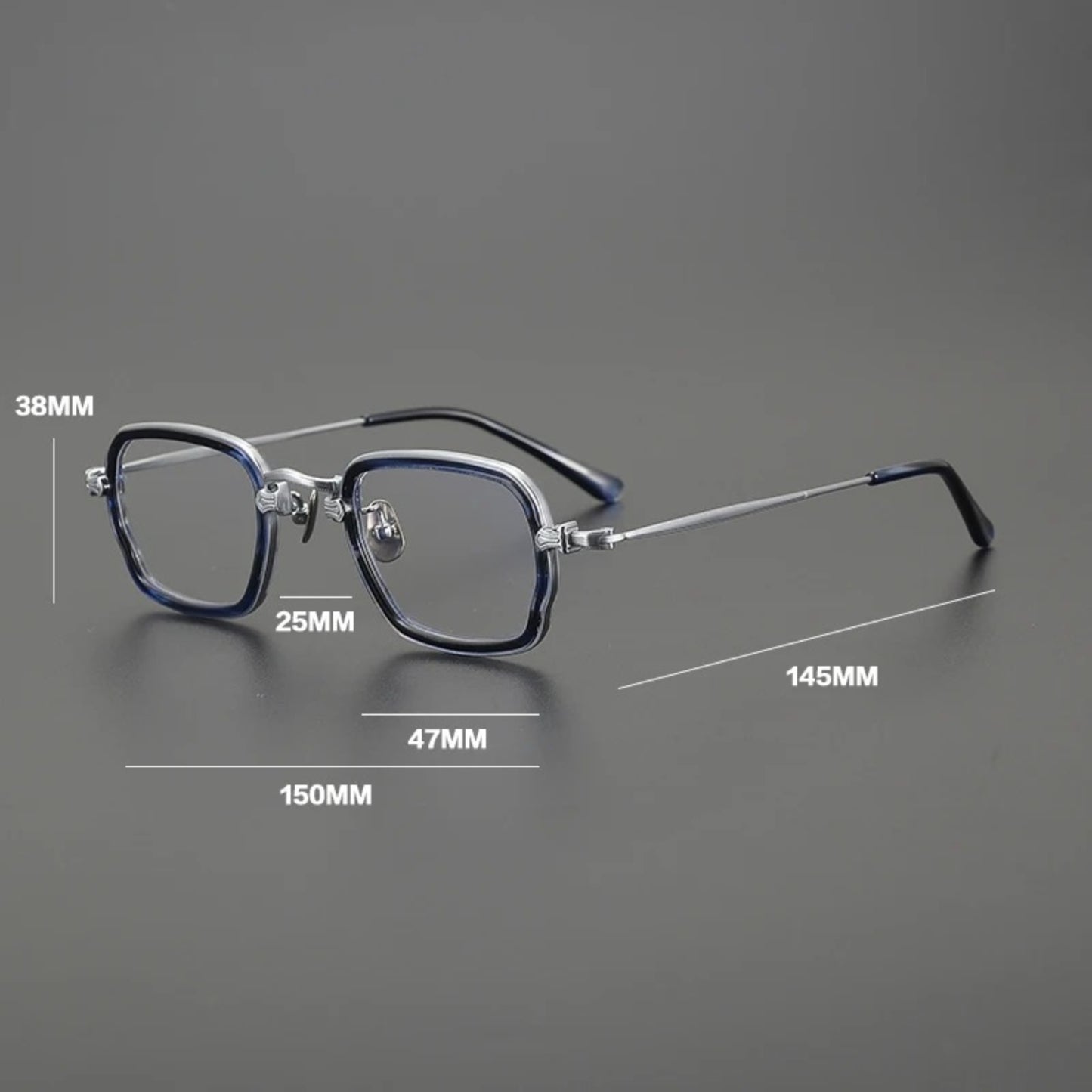 Titanium Acetate Two-Tone Square Prescription Eyeglasses