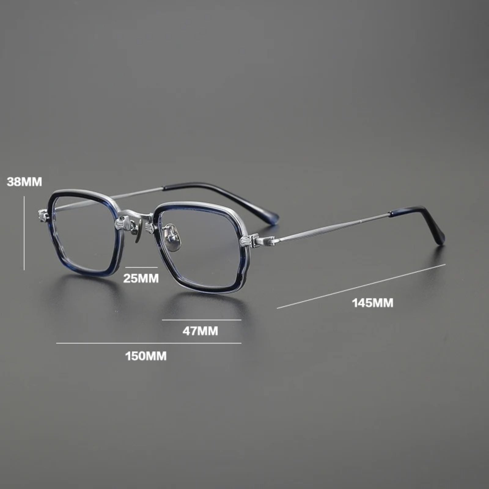 Titanium Acetate Two-Tone Square Prescription Eyeglasses | Lightweight Designer Rx Glasses – CINILY UK temple detail