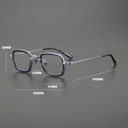 Titanium Acetate Two-Tone Square Prescription Eyeglasses | Lightweight Designer Rx Glasses – CINILY UK temple detail