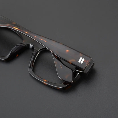 Acetate Chunky Square Prescription Eyeglasses | Bold Retro Optical Frame for Rx Lenses – CINILY UK lens detail