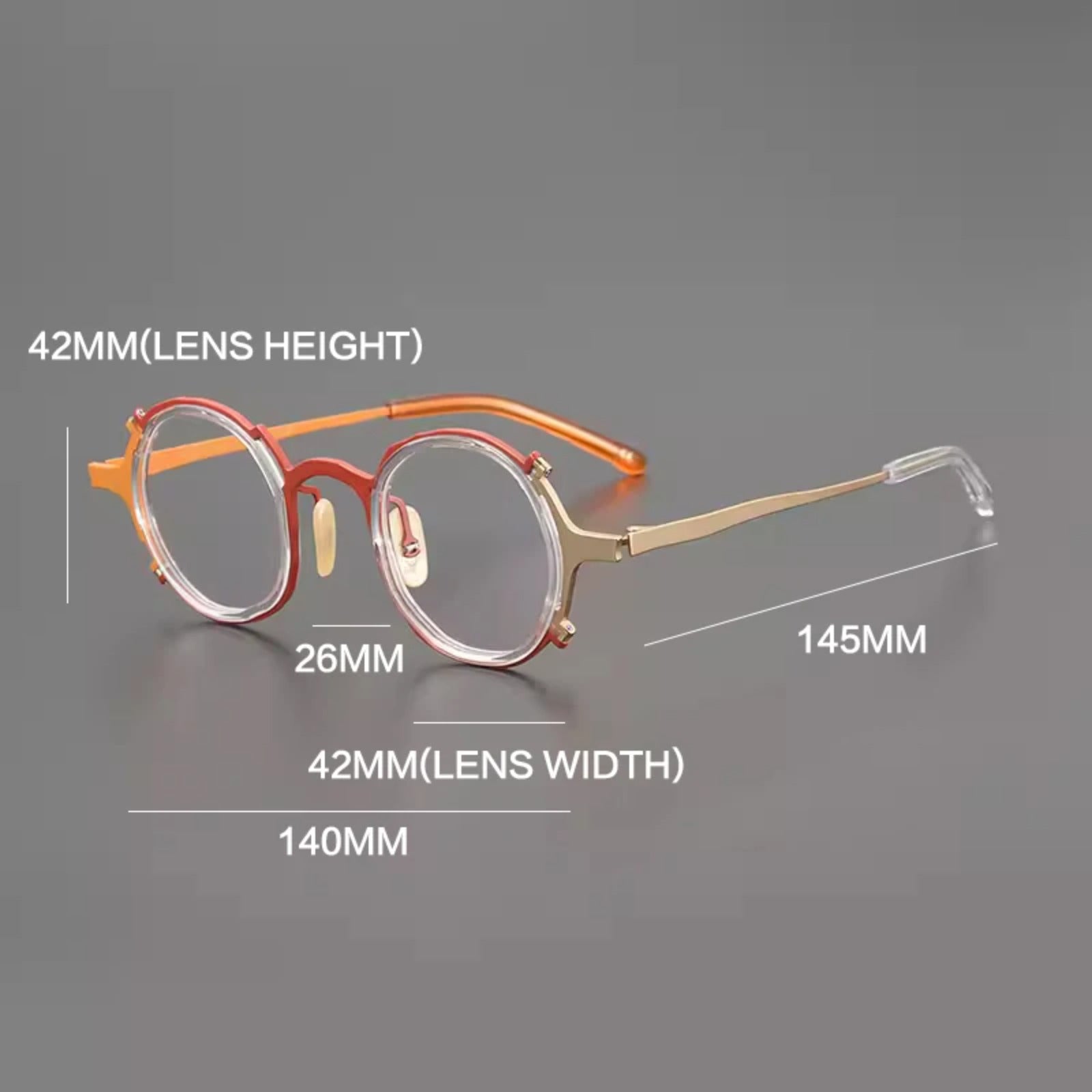 Titanium Retro Round Prescription Eyeglasses | Ultra-Light Optical Frame for Rx Lenses – CINILY UK temple detail