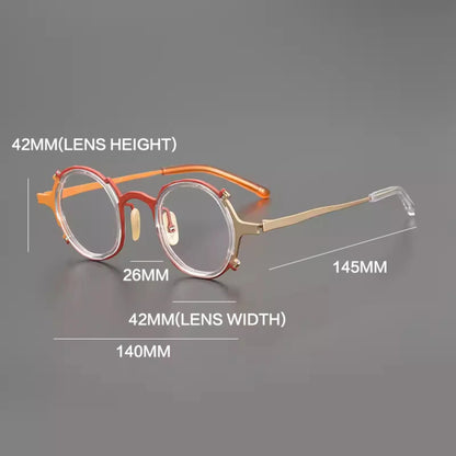Titanium Retro Round Prescription Eyeglasses | Ultra-Light Optical Frame for Rx Lenses – CINILY UK temple detail