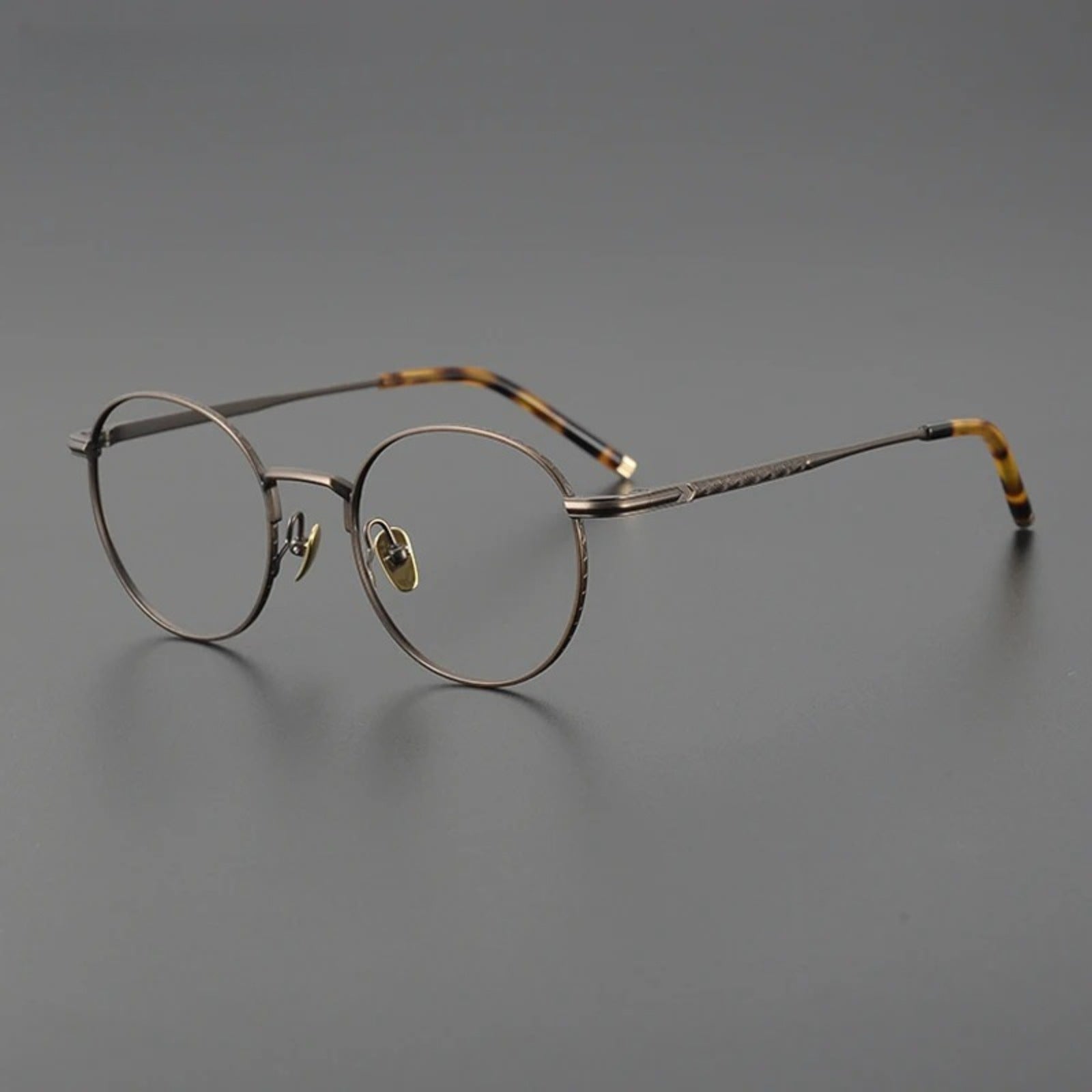 Titanium Wire Round Prescription Eyeglasses | Ultra-Light Optical Frame for Rx Lenses – CINILY UK side view