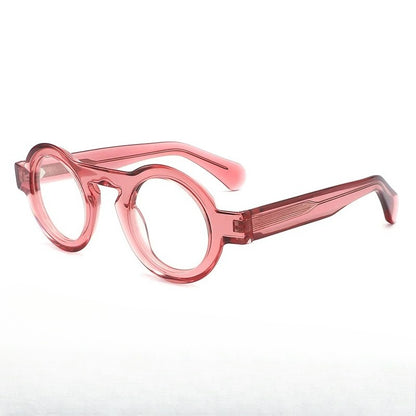Handmade Acetate Round Prescription Glasses | Photochromic & Anti-Blue Light Options temple detail