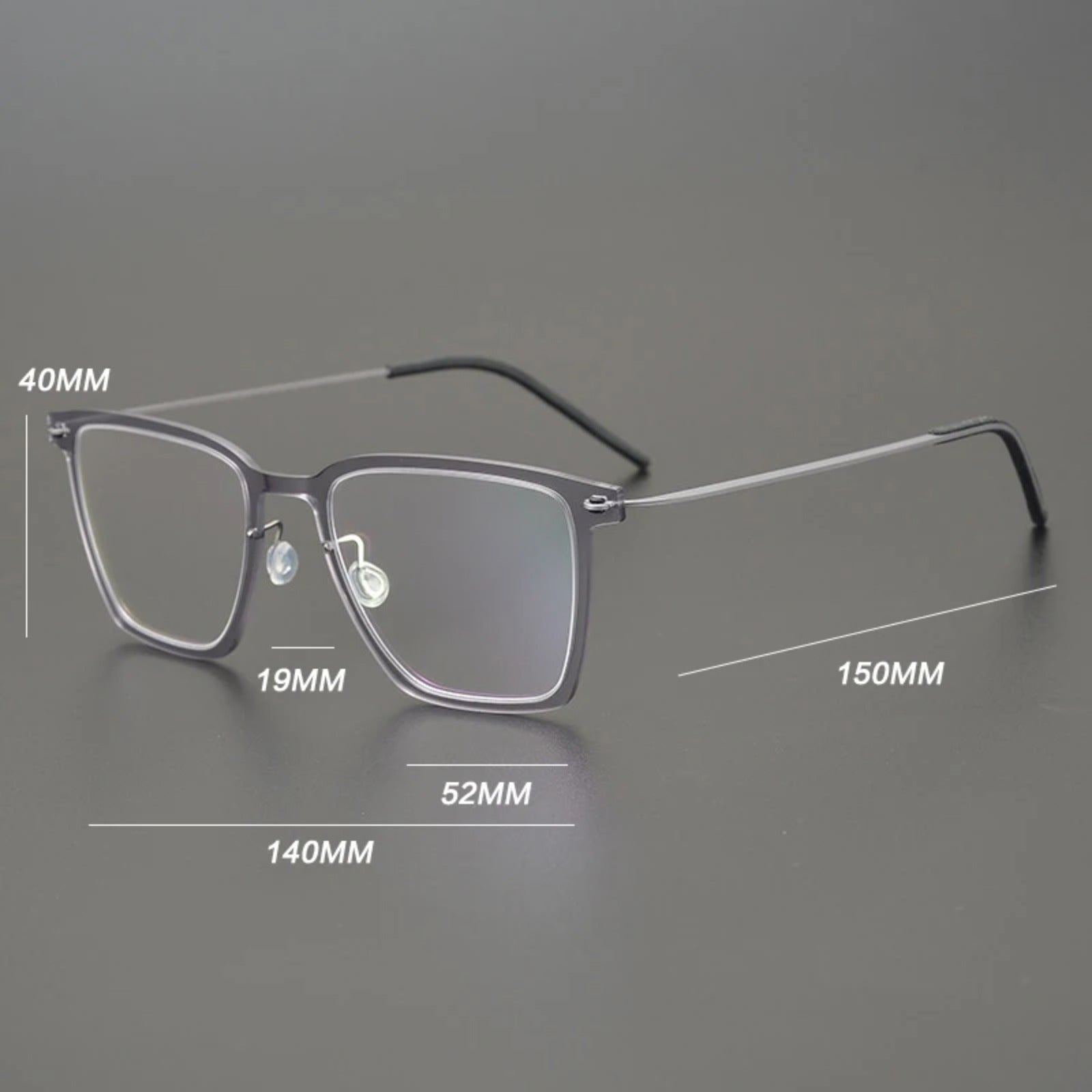 Transparent Titanium Square Prescription Eyeglasses | Ultra-Light Optical Frame for Rx Lenses – CINILY UK additional product view