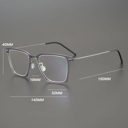Transparent Titanium Square Prescription Eyeglasses | Ultra-Light Optical Frame for Rx Lenses – CINILY UK additional product view