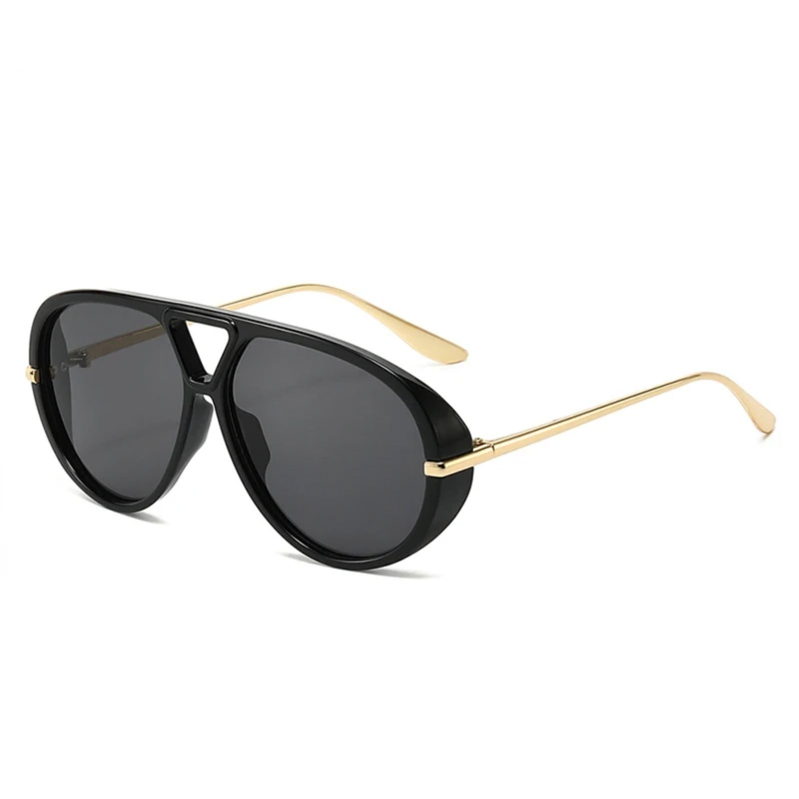 Oversized Double-Bridge Gradient UV400 Sunglasses | Luxury Women’s Shades – CINILY UK - Black-grey