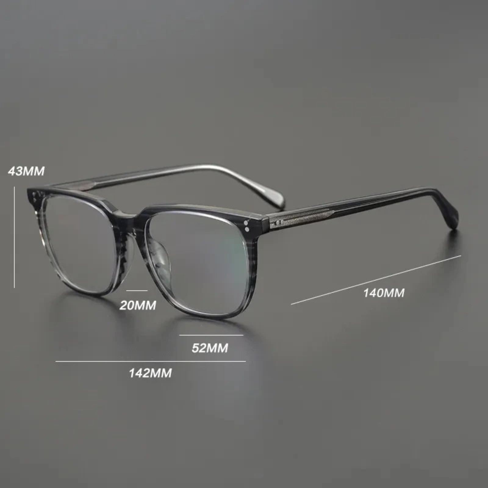 Acetate Crystal Blue Square Prescription Eyeglasses | Designer Optical Frame for Rx Lenses – CINILY UK lens detail