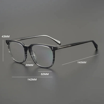 Acetate Crystal Blue Square Prescription Eyeglasses | Designer Optical Frame for Rx Lenses – CINILY UK lens detail