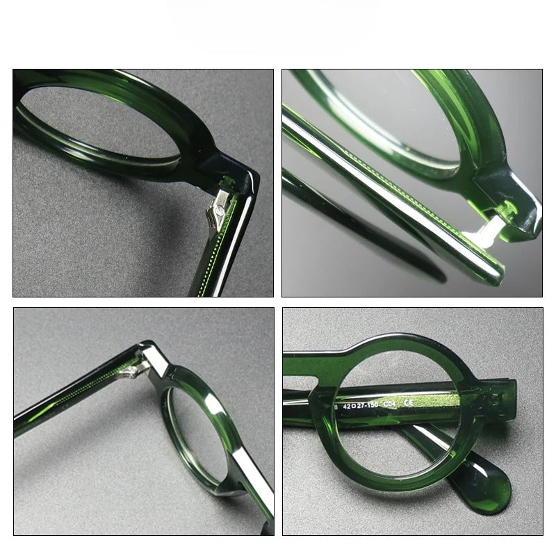 Handmade Acetate Round Prescription Glasses | Photochromic & Anti-Blue Light Options